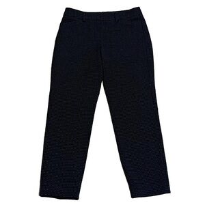 Express Editor straight leg crop ankle pants mid rise blue black dot pattern 0